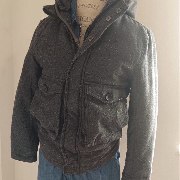 Quiksilver Gray Denim Winter Jacket Sz S - Picture 14 of 15